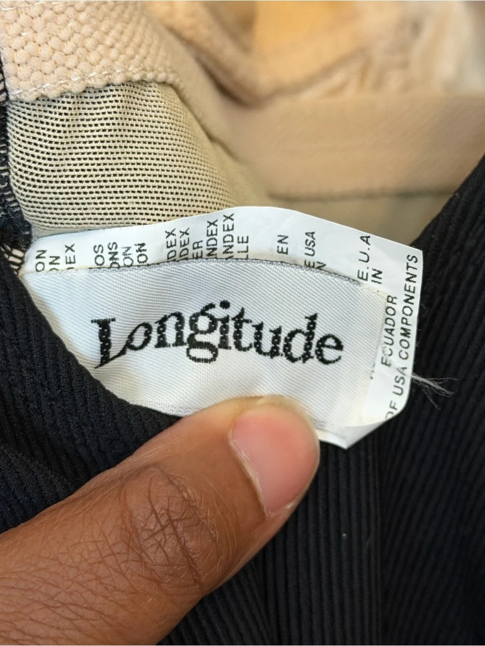 Longitude Women’s One Piece Swimsuit Size 10 Black Blue White Stripe NWT
